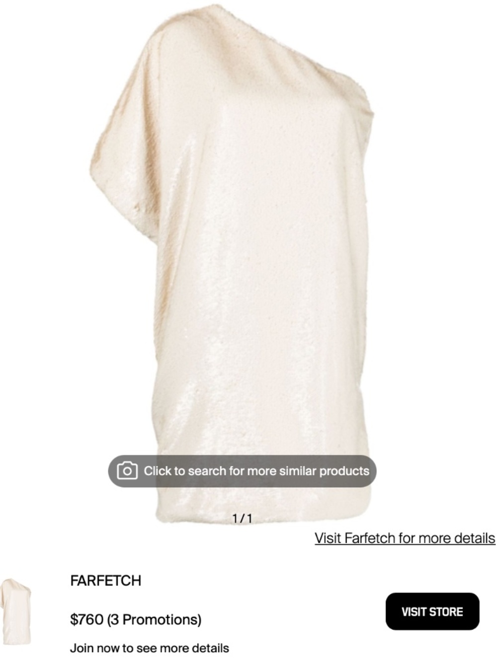 Worn Once off-white Frankie Shop Sequin Dress